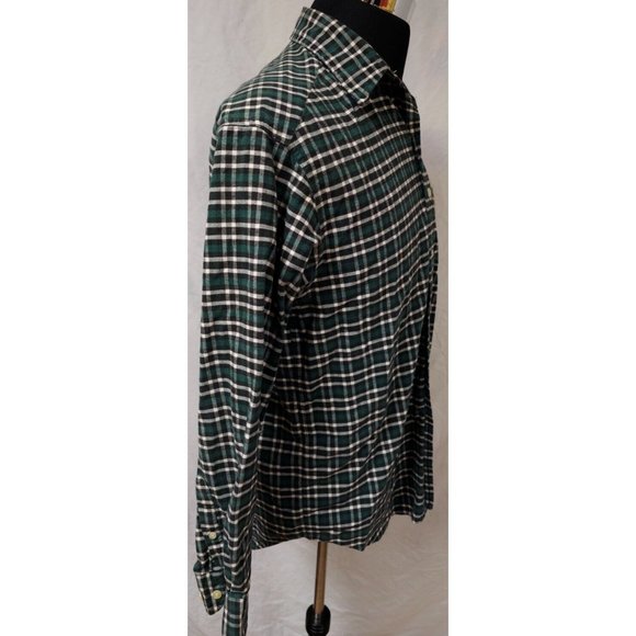 Gap Mens Medium Green Plaid Long Sleeve Button Up Flannel Shirt - Picture 6 of 10